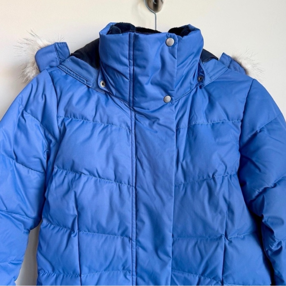 Columbia Crystal Caves Mid Blue Puffer Winter Coat Faux Fur Jacket XS - Picture 5 of 11